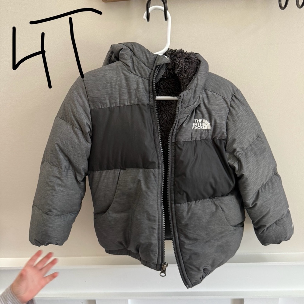 The North Face Charcoal and Black Kids' Puffer Jacket